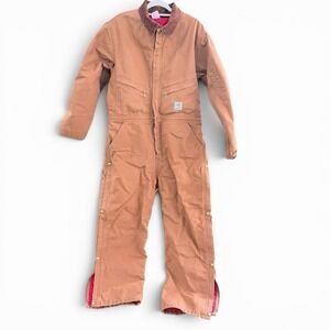 Vntg Carhartt Men's Insulated Tan/Brown Coveralls Size 46R USA Used